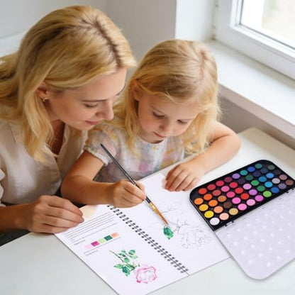 Watercolor Workbook Set with 48-Color Palette & Brushes - Image 5
