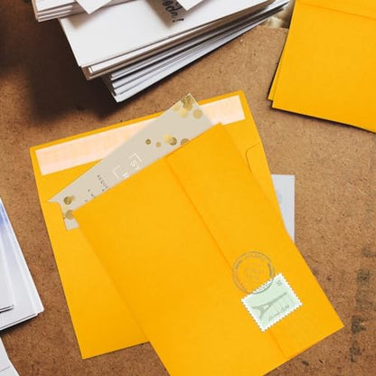 50 Packs Yellow 5x7 Envelopes 5x7, Fade Bright Yellow Color Envelopes Self Seal for Weddings, Photos, Greeting Cards, Mailing - Image 6