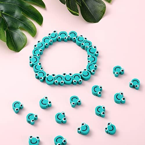 100pcs Frog Polymer Clay Spacer Beads for Women Jewelry Making DIY Bracelet Necklace Hair Clip Accessories (Frog) by LUBINGSHINE