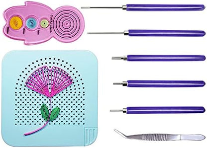 8 Pieces,Quilling Kits,Paper Quilling Tools,Quilling Knitting Board,Quilling Needles,Quilling Curling Coach,Paper Craft DIY Tools,Assorted Sizes Rolling Curling Quilling Needle Pen,XIWUMOER (Blue) by XIWUMOER