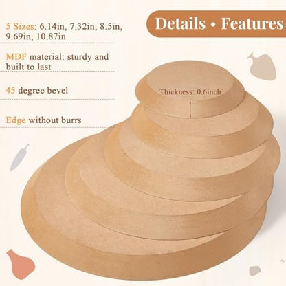 Sunnychicc 5 Pcs Round Pottery Molds for Handbuilding,6.14-10.87 Inch - Image 2