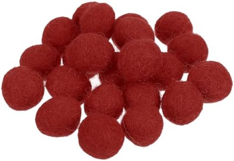 PATIKIL Wool Felt Balls Beads Wool Felting Pom 1.5cm 15mm Wine Red for Home Decor DIY Crafts Handcrafts Project Pack of 20 by PATIKIL