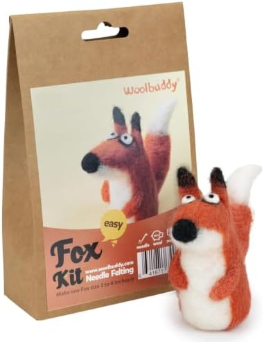 Woolbuddy Needle Felting Starter Kit (Fox) for Beginner & Adults with Tool by Woolbuddy