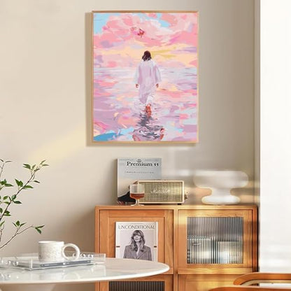 BAWKENTON Pink Jesus Paint by Numbers for Adults and Kids - Image 4