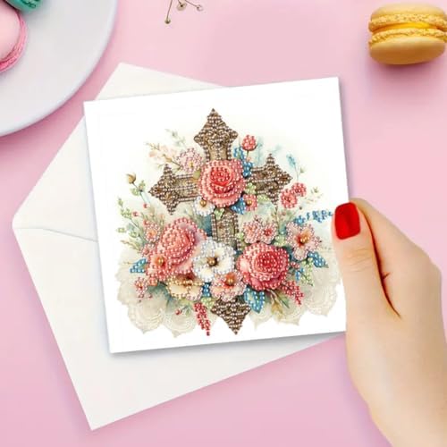 Diamond Art Cards with Envelopes–6PCS DIY Diamond Painting Greeting Cards Kit | Card Making Kit with Bling for Adults & Beginners | Birthday,Holiday & Thank You Cards (Belief) - Image 6