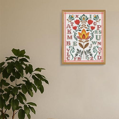FREEBLOSS 11CT Cross Stitch Kit Stamped Cross Stitch Craft Kit with Stitching Guide for Beginners Glass Retro Folk Pattern Embroidery Set Crossstitch Wall Hanging Set 15.7x19.7inch - Image 6
