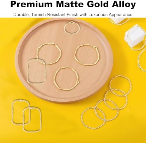 30Pcs Bezels for Resin Jewelry Making Open Back Bezel Pendants and Earring Frames Large Rectangle Ring Charms and Pendants Kit Rose Gold Supplies for DIY Chain Earrings and Craft Projects - Image 3