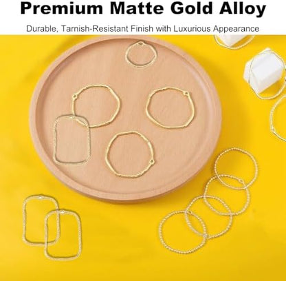 30Pcs Bezels for Resin Jewelry Making Open Back Bezel Pendants and Earring Frames Large Rectangle Ring Charms and Pendants Kit Rose Gold Supplies for DIY Chain Earrings and Craft Projects - Image 3