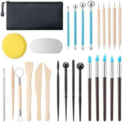 Amrules 27 Pcs Polymer Clay Sculpting Tools Kit for Adults, Light Yellow by Amrules