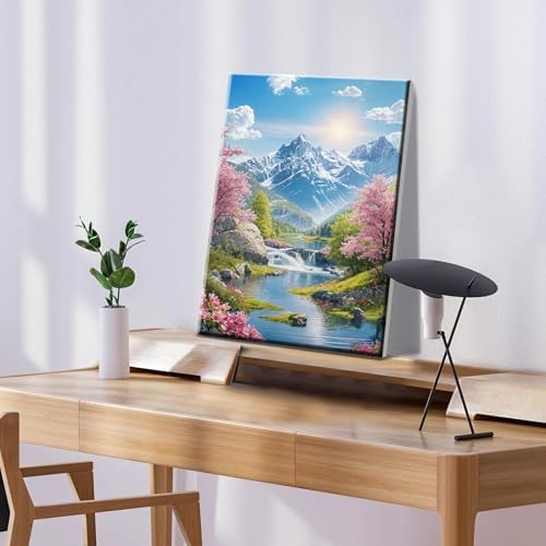 ATDMS Mountain Paint by Numbers Kits for Adult with Frame, 7.87x11.81 Inch - Image 5