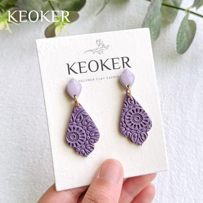 KEOKER Polymer Clay Texture Roller Making Earrings, Like Polymer Clay Texture Sheets, Great Work with Polymer Clay Cutters - Image 3