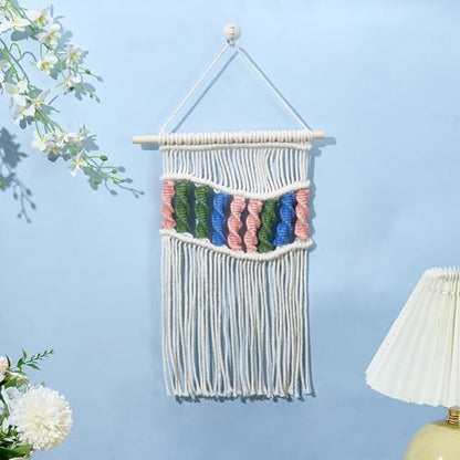 FREEBLOSS Macrame Wall Hanging Kit Spiral Knots Macrame Wall Hanging Kit DIY Multi Coloured Macrame Wall Art DIY Macrame Fringe Hanging Kit Macrame Kit with Instructions for Beginners Adults - Image 5