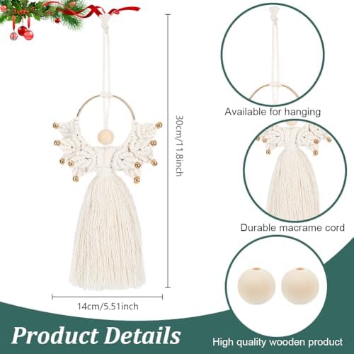 ORIGACH 3 Set DIY Angel Macrame Kit, Boho Macrame Angel Kit - Image 3