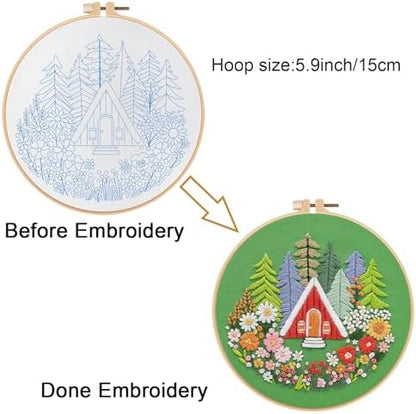 Louise Maelys Garden House Embroidery Kit for Beginners Forest DIY - Image 3