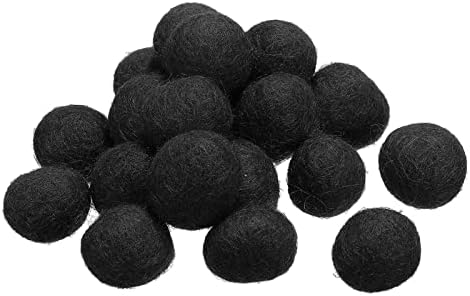 PATIKIL Wool Felt Balls Beads Wool Felting Pom 2cm 20mm Black for Home Decor DIY Crafts Handcrafts Project Pack of 20 by PATIKIL