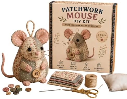Diys Patchwork Animal Set for Adults Beginners Precuts Floral Fabric Sewing Set with Tools & Stuffing to 3D Plush - Image 7