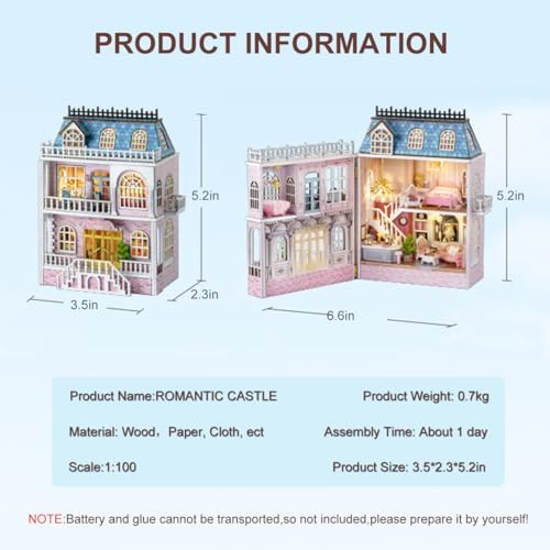 CUTEROOM DIY Miniature House Kit Wooden Craft for Adult-Romantic Castle - Image 6