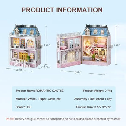 CUTEROOM DIY Miniature House Kit Wooden Craft for Adult-Romantic Castle - Image 6