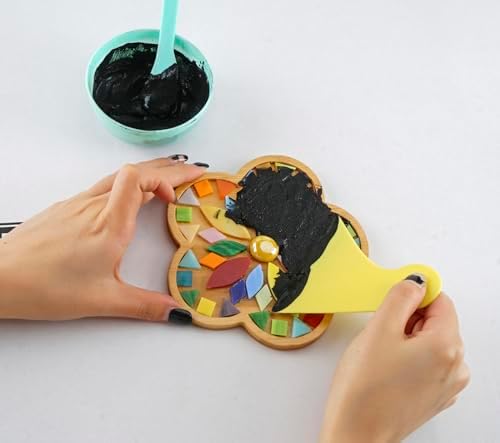 Lanyani 2 Sets of DIY Mosaic Craft Kits Mosaic Tiles Coaster Kit Make Your Own Mosaic Project Handmade Craft Set with Stained Glass Mosaic Tile Pieces for Decoration and Gift - Image 3