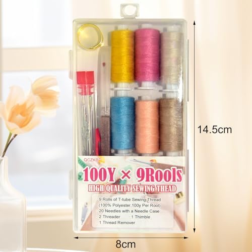 40pcs Sewing Kit with Clear Box,Sewing Supplies and Accessorie Including Seam Ripper,Needle Threader,Needle，Adjustable thimbles - Image 2