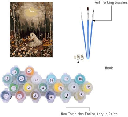 AIBOERL Paint by Numbers Kit for Adults Beginner,HalloweenGhost,12X16In - Image 6