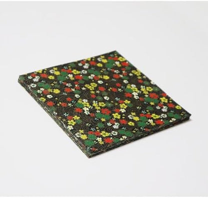 Japanese Chiyogami Washi Origami Paper, 6" x 6", 30 Sheets, Made in Japan, (Black Flower Wave) - Image 5