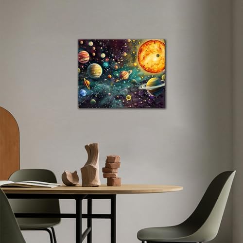 TUMOVO Adults Paint by Number Kits Planets & Vibrant Nebula Digital Art - Image 2