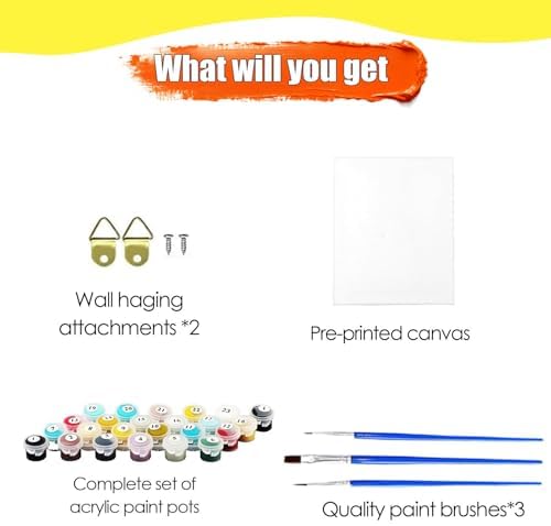 Nancency DIY Paint by Number for Adults,Painting Kits for Adult,Color by Numbers,Paint by Number Canvas Crafts Watercolor for Beginner Room Decor (Mushroom) - Image 4