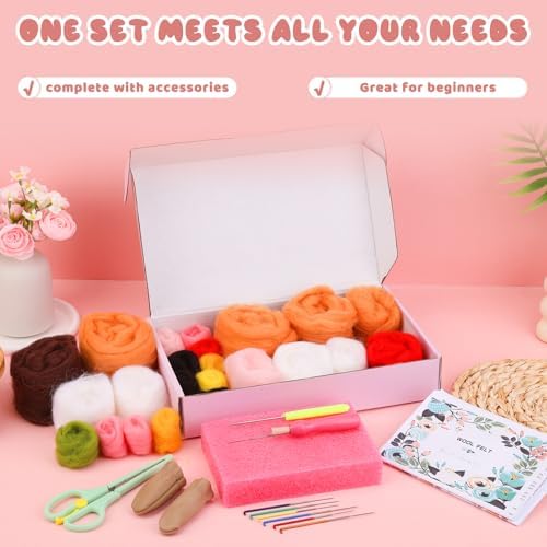 UOOU Needle Felting Kit, Wool Felting Kit with 6 Pcs Felting Needles - Image 2