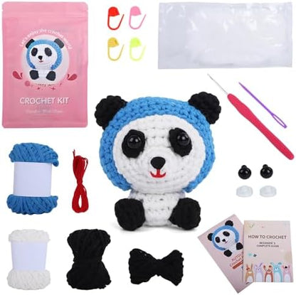 Autglint Panda Crochet Kit for Beginners, Learn to Crochet Starter Kit with Pre-Started Yarn & Easy-to-Follow Video Tutorials, DIY Amigurumi Animal Kit for Adults Kids Gift by Unknown