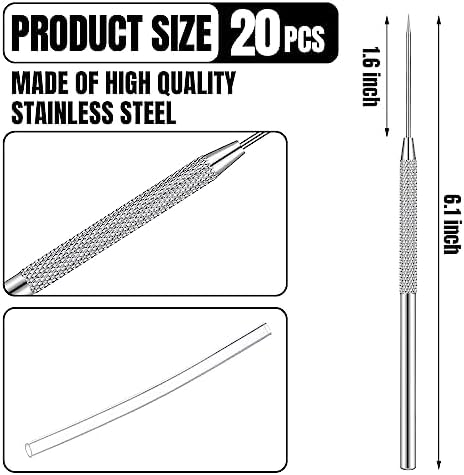 Lasnten 20 Pcs Clay Needle Tool Set, Stainless Steel Pottery Tools - Image 3