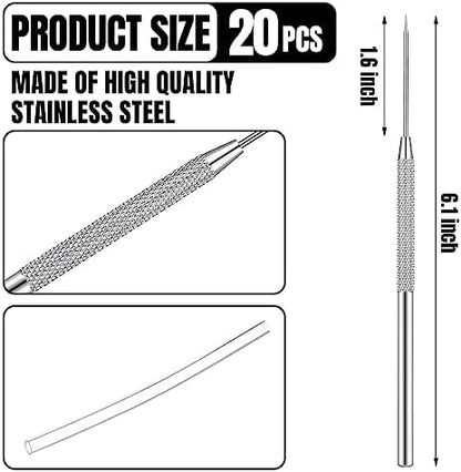 Lasnten 20 Pcs Clay Needle Tool Set, Stainless Steel Pottery Tools - Image 3