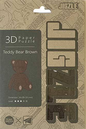Teddy Bear Brown Paper 3D Puzzle - Laser Cut Miniature Animal Craft Kit for Kids and Adults - Birthday Gift and Party Favor for Puzzle and Origami Paper Craft Enthusiasts - Image 2