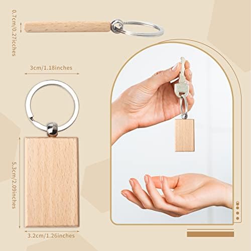 20 Pieces Blank Wooden Key Chain - Image 2
