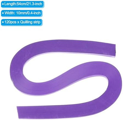 PATIKIL 120pcs Quilling Strips Paper 3/8"(10mm) 54cm Origami Paper Quilling Strip for Art DIY Hand Craft Christmas, Dark Purple - Image 2