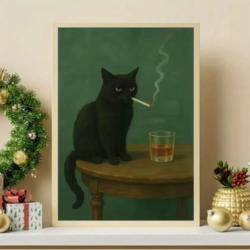 Cat Paint by Numbers Animals DIY Black Cat Painting On Canvas 16 x 20 inch - Image 4