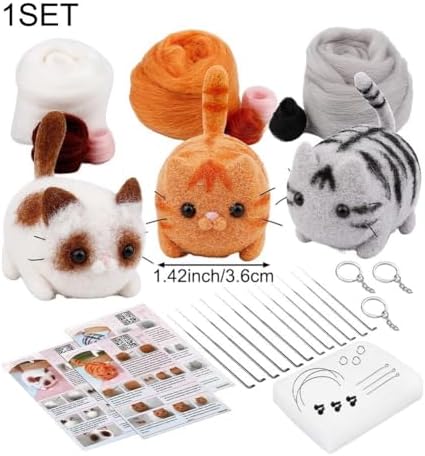 Needle Felting Kit,3 Pieces Making Wool Needle Felting Starter Kit with Instruction,Felting Foam Mat and DIY Needle Felting Supply for DIY Craft Animal Home Decoration - Image 7