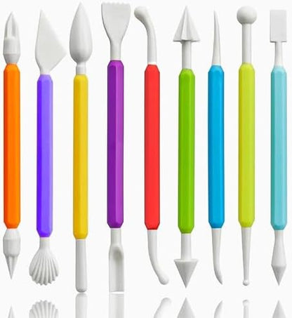 Clay Tools, 9Pcs Air Dry Clay Tool Polymer Clay Tools, Double-Ended Safe Ultralight for Beginner by WOLWEFA