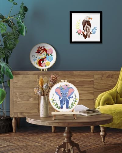 TINDTOP Embroidery Kit for Beginners Adult, Elephant Embroidery Kit for Beginners Include Embroidery Cloth Hoops Threads for Craft Lover Hand Stitch with Embroidery Skill Techniques - Image 5