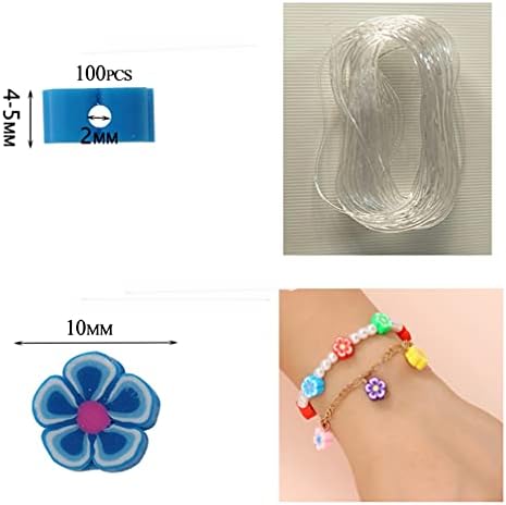 100pcs Mixed Polymer Clay 10mm Spacer Beads for Women Jewelry Making DIY Bracelet Necklace Hair Clip Accessories (Flower) - Image 3