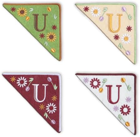 Personalized Embroidered Corner Mark, 4 Pack, Finished Initial Felt Bookmark Corner, Gift for Book Lover by Unknown