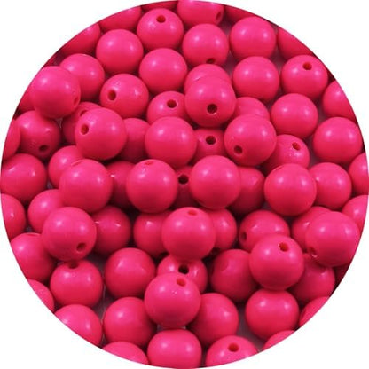 100pcs Acrylic Round Beads for Crafts 12mm Resin Candy Color Spacer Beads with Hole for Jewelry Making Sewing Crafts Decoration Necklaces Bracelets Earrings Supplies(Rose Red) by Unknown