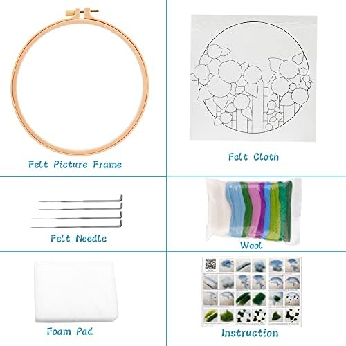 kgxulr Needle Felting Kit, Felting Kit for Beginners, Wool Painting Kit - Image 2