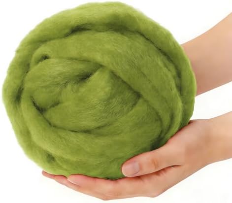 3.4oz Needle Felting Wool Calla Green for DIY Needle Craft Enthusiasts by %22VNAKER%22+Flagship
