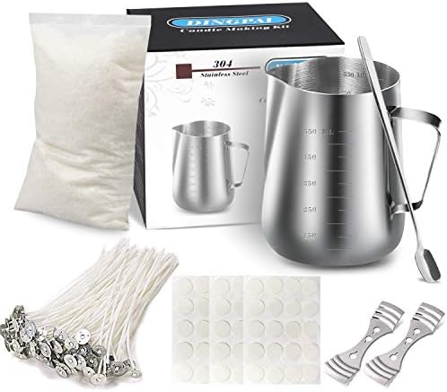 DINGPAI Candle Making Kit with Candle Make Pouring Pot & Natural Soy Wax by DINGPAI