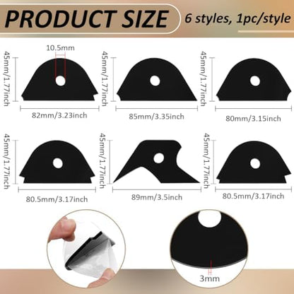 BENECREAT 6Pcs 6 Styles Acrylic Pottery Foot Shaper Tools, Black Ceramics Trimming Textured Art Tools for Molding, Shaping, Smoothing, Trimming - Image 2