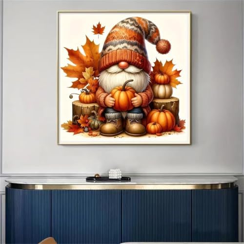 Thanksgiving Gnome Stamped Cross Stitch Kits for Beginners Adults - Pumpkin Counted Cross Stitch Kits Needlepoint Cross-Stitch Patterns Dimensions Needlecrafts Embroidery Kits Arts and Crafts - Image 4