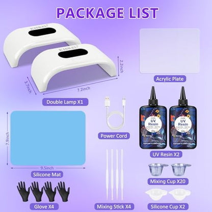 KISREL UV Resin Kit with Light, 500g Hard UV Resin with Double-Sided Light - Image 5