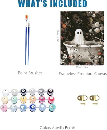 Halloween Ghosts Paint by Numbers Kit for Adults Canvas, Frameworkless - Image 3