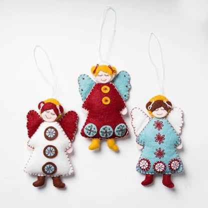 Wizardi Beginner Felt Craft Kit for Adults - Scandinavian Angels. Fantasy Felting Kit 10x12cm. Felting Tools. Wool Felting Supplies. Wool Felt. ANGEL3F Corinne Lapierre by Wizardi